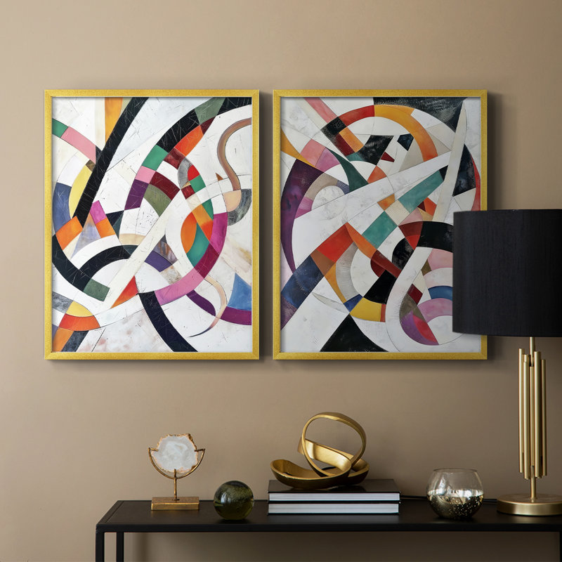 Série ABSTRACT LXVI - reproduction encadrée de qualité supérieure - prête à être accrochée - aucun clou requis - aucun clou requis