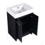 Meuble-lavabo autoportant de 24 po avec lavabo en résine, avec porte à fermeture douce, ensemble KD