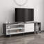 Meuble télé scandinave, anthracite avec blanc, 63,0 po x 13,8 po x 19,1 po | 100% panneau de particules enduit de mélamine, épaisseur: 0,7 pouce | Comprend de nombreuses tablettes et une conception murale | Élégant et fonctionnel pour les salons modernes-1473421952