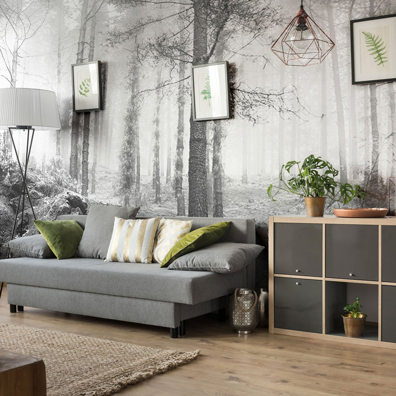 Panneau de papier peint paysage de forêt Daghmar, L 100,08 po x l 144 po