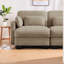 Canapé d'angle modulaire moderne, couleur chenille camel, 2 places réglables avec 2 poufs