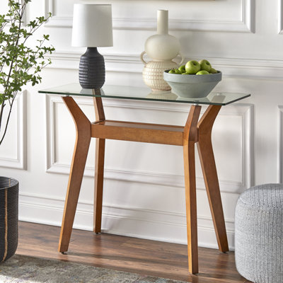 39.25'' Glass Top Console Table