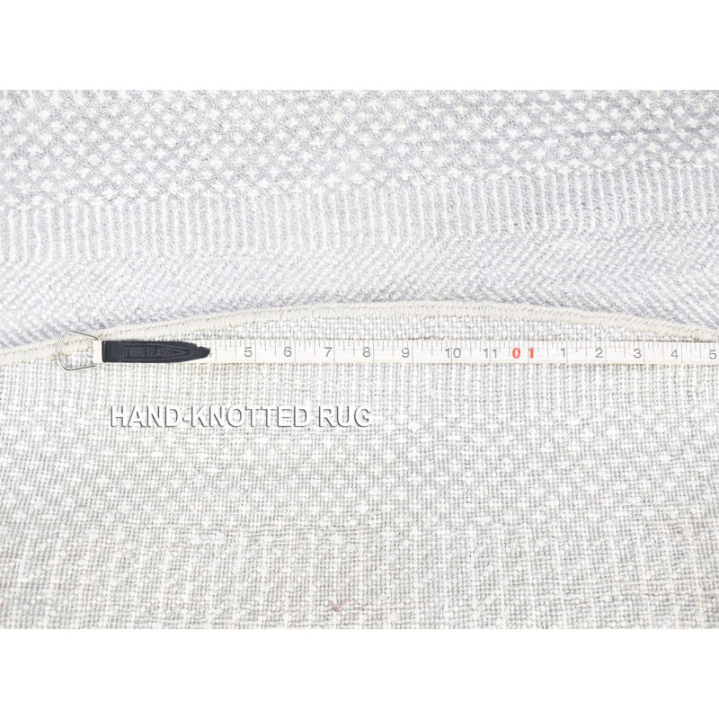 Tapis oriental rond 7 pi 9 po x 7 po 9 po ivoire en laine tissée à la main Gabbeh