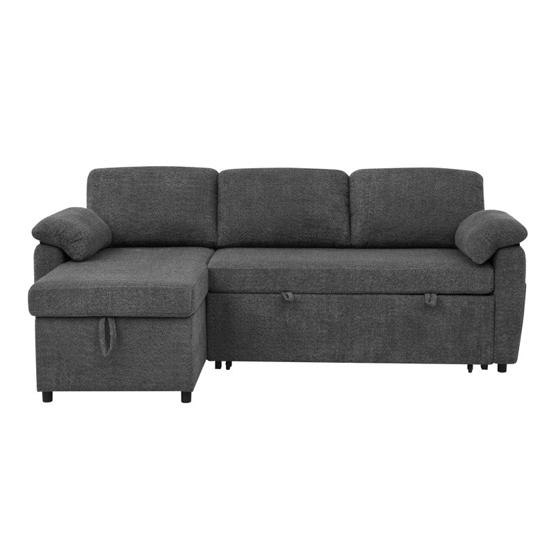 Canapé-lit convertible - Canapé modulaire escamotable 3 en 1 avec rangement, Gris