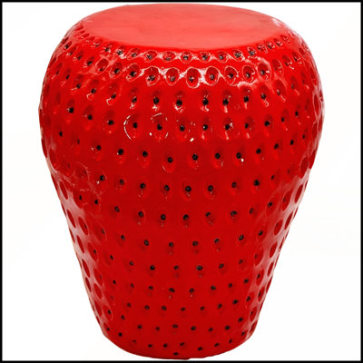 13.4"Oversized Resin Strawberry Fruit Stool