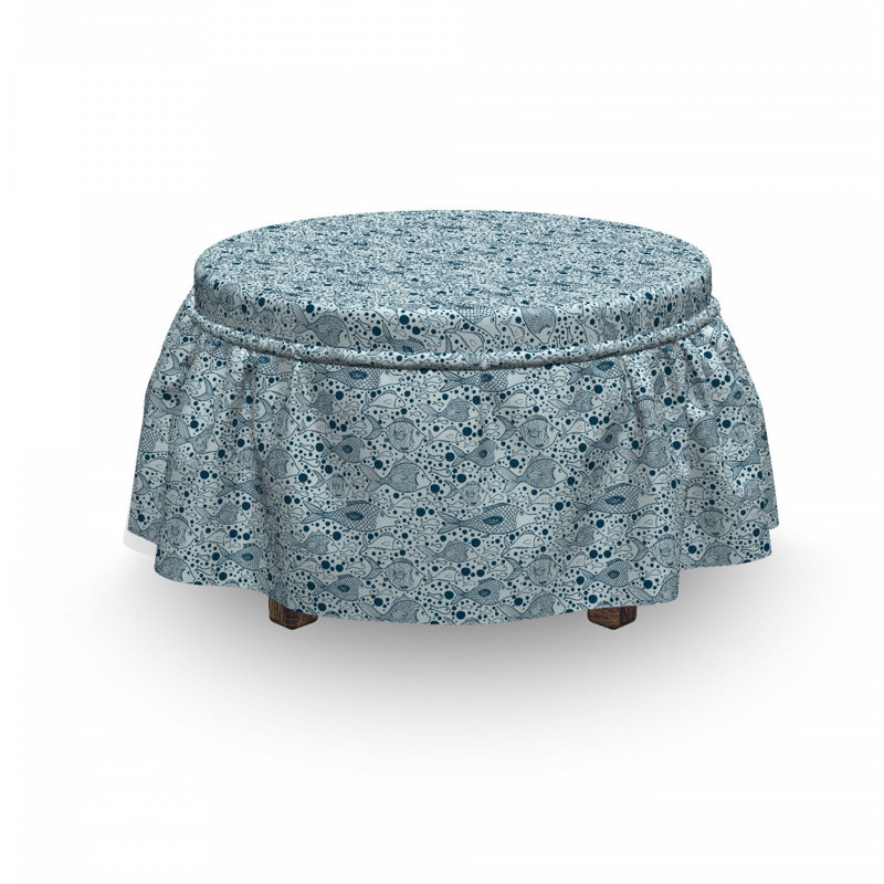 Housse pour repose-pieds poissons et bulles
