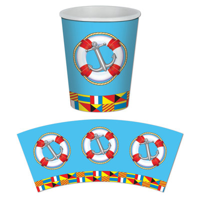 Tasse jetable en papier nautique