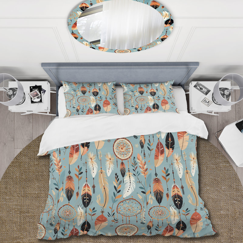 Ensemble de housse de couette Dreamcatchers, Housse de couette simple + 1 taie décorative stan