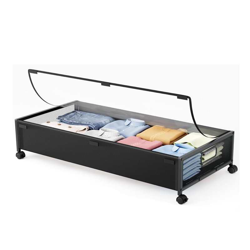 Rangement sous le lit avec roulettes