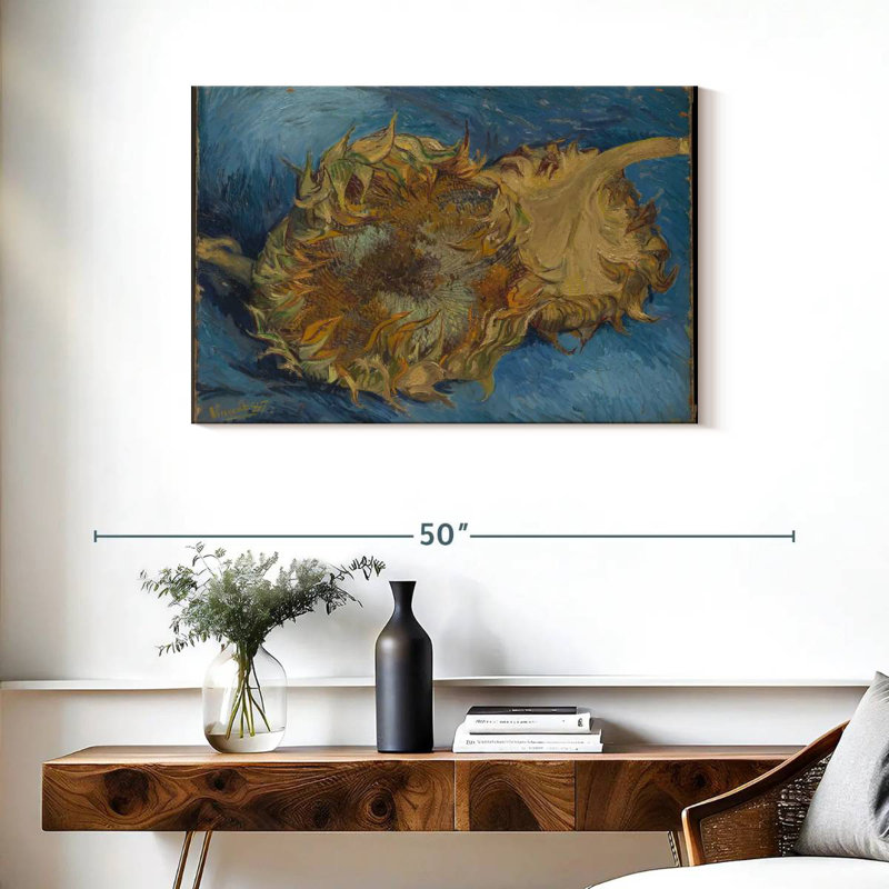 Harnek nature morte avec deux tournesols, H 24 po x l 36 po