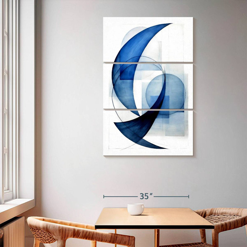 Avery Dynamic Blue Circles II, 65" H x 42" W