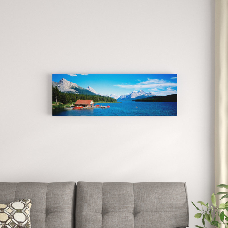 Canada, Alberta, lac Maligne - reproduction, H 20 po x l 60 po x P 1,5 po, Toile tendue