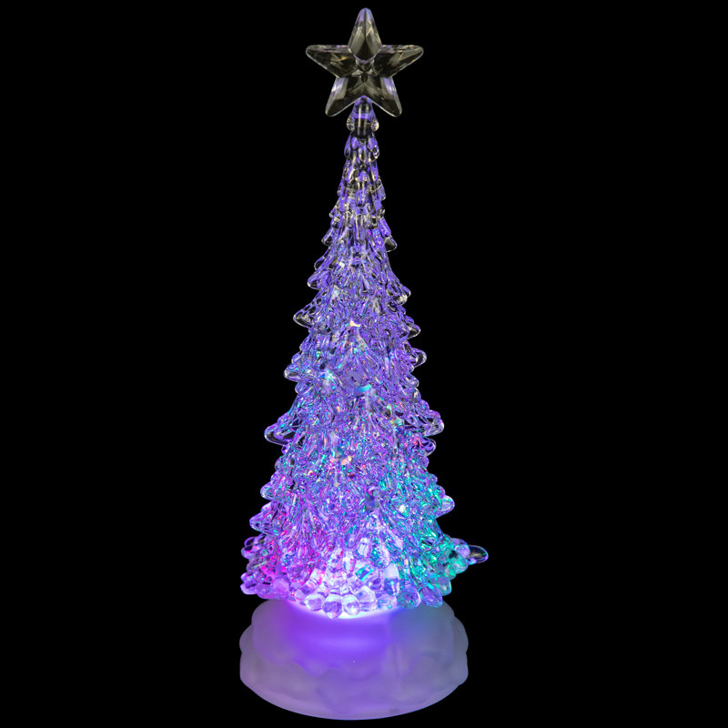 Décoration de Noël arbre de Noël en acrylique à lumières DEL multicolores 10,5 po