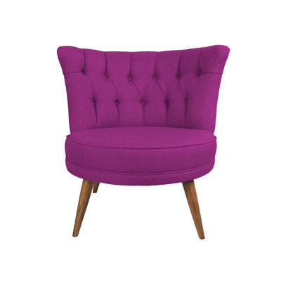 Fauteuil à oreilles élégant, structure en bois massif, 31,5 po x 30,3 po x 29,5 po | Tissu 100% polyester, facile à nettoyer, rembourrage en mousse à 32 bandes | Conception moderne mauve, parfaite pour la maison ou l'hôtel, sièges confortables