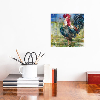 Fenced Fowl 1 Piece Wrapped Canvas Painting