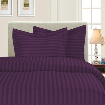 1500 Thread Count Damask Stripe 3-Piece Duvet Cover Set – Luxury Microfiber Bedding