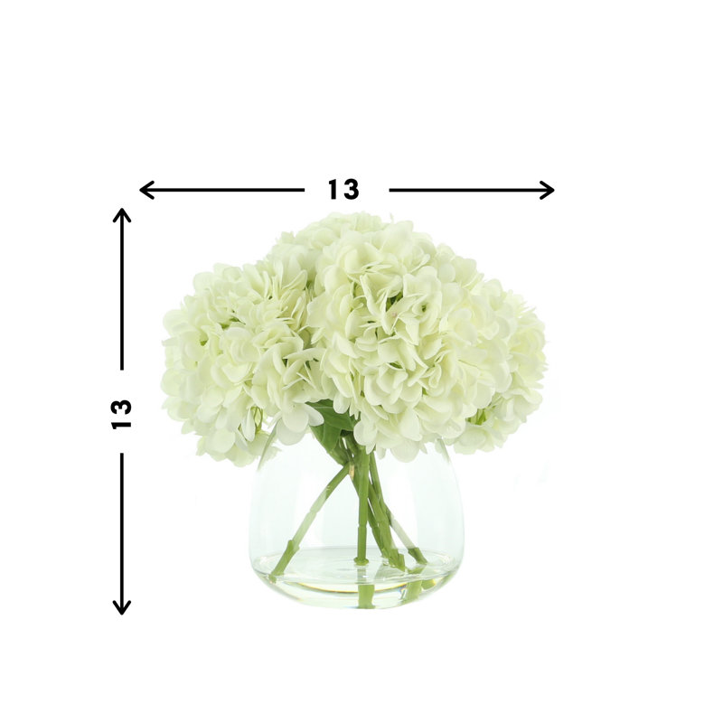 Hortensias en vase, Blanc