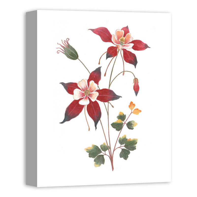 « rose et rouge floral botanique », reproduction de peinture à l’acrylique sur toile, H 10 po x l 8 po, Toile tendue