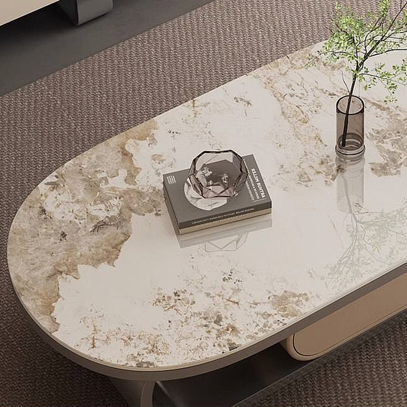 Table basse en pierre italienne, H 16,54 po x L 51,18 po x l 27,56 po