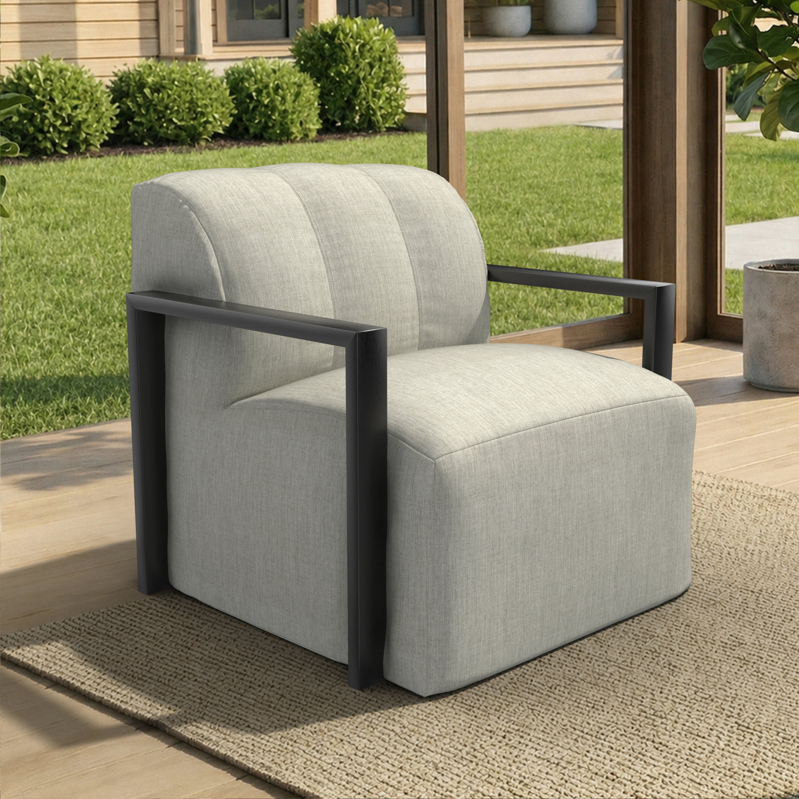 Rosalie Sunbrella® Patio Lounge Chair, Sunbrella® Canvas Granite