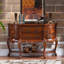 Console demi-cercle en bois massif brun noisette-361257459