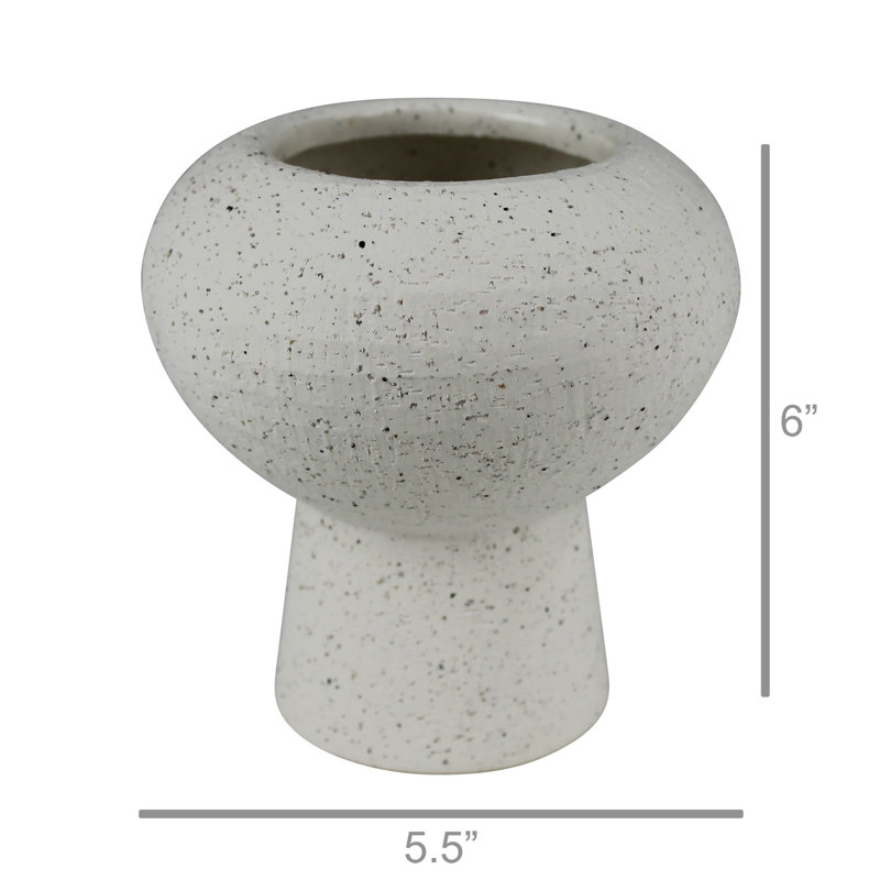 Vase Cruz - Lrg, blanc, H 6 po x l 5,5 po x P 5,5 po