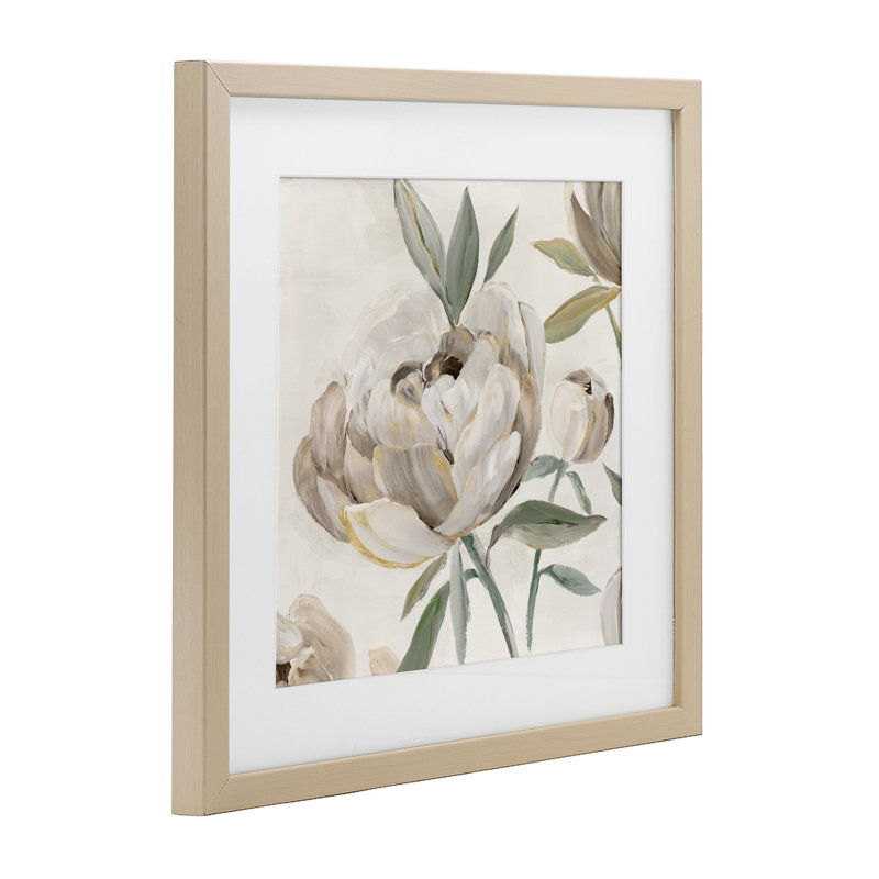 «Lustrous Pe pivons in Neutrals», reproduction sous verre encadrée, design par Aria K., H 13 po x l 13 po