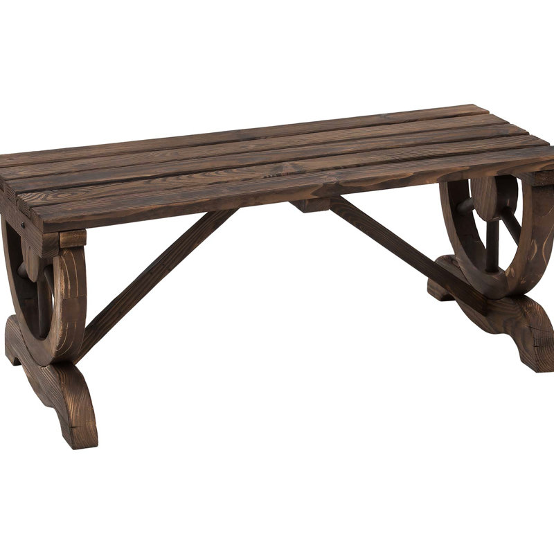 2 bancs de jardin, mobilier rustique en bois, capacité de poids de 550 lb, cour arrière à roulettes