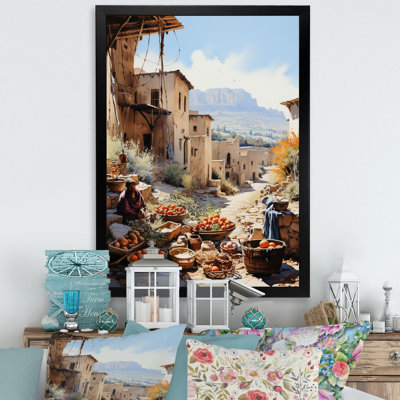 Tribu africaine, marché berbère II - reproduction sur toile
