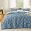 Ensemble d'édredon pour grand lit Beige, ensemble de lit touffeté Boho, literie à carreaux Shabby Chic, 3 pièces, 1 édredon géométrique à carreaux et 2 taies décoratives