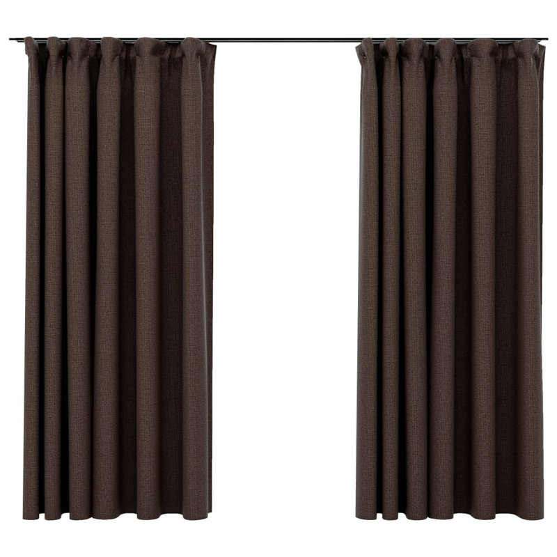 Blackout Curtain Pair, Taupe, Width 140 x Drop 175 cm
