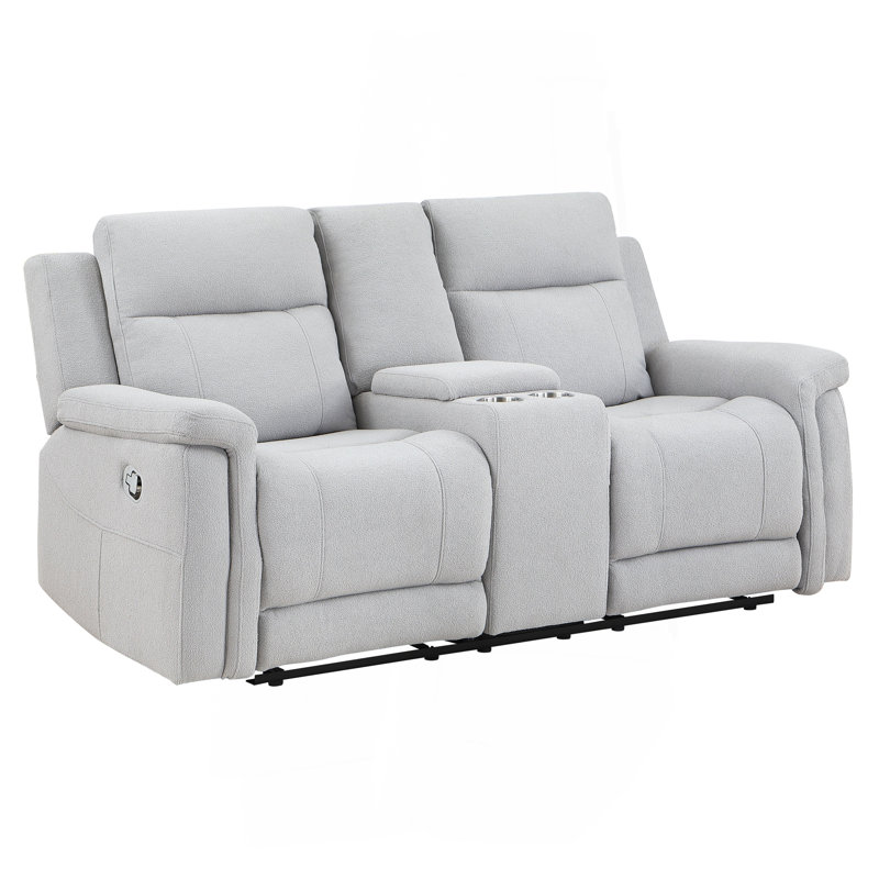 GREY CONSOLE RECLINING LOVESEAT