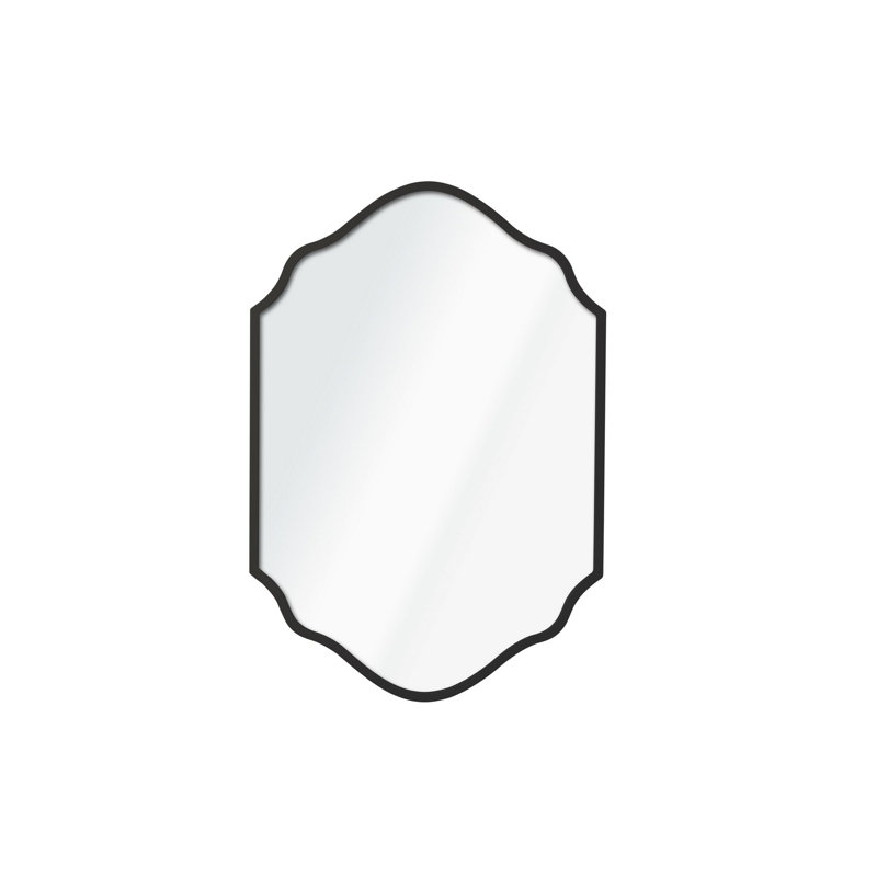 Stylish Black Decorative Mirror, 18.5 x 27.6 inches | Durable MDF Frame with 0.8-inch Thickness | Modern Solid Color Design for Home Décor, Living Room, Bedroom, and Entryway | Elegant and Versatile Accent Piece