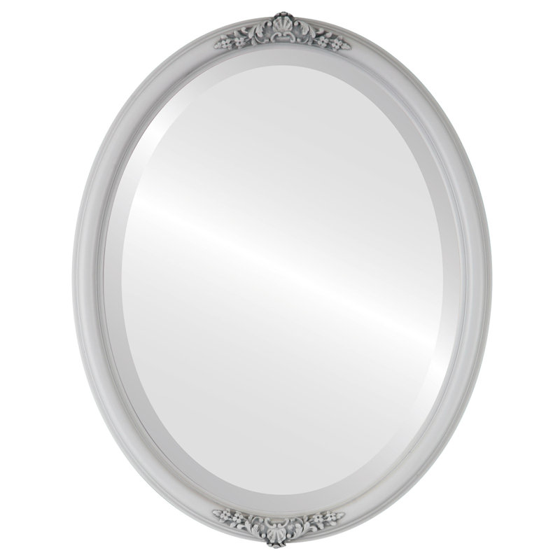 Miroir décoratif ovale biseauté Rhine, H 17 po x l 13 po