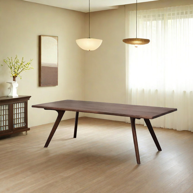 Maurat Ash Solid Wood Dining Table, 31.49" W x 78.74" L