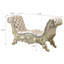 Banc, cuir synthétique, finition or clair et argent champagne