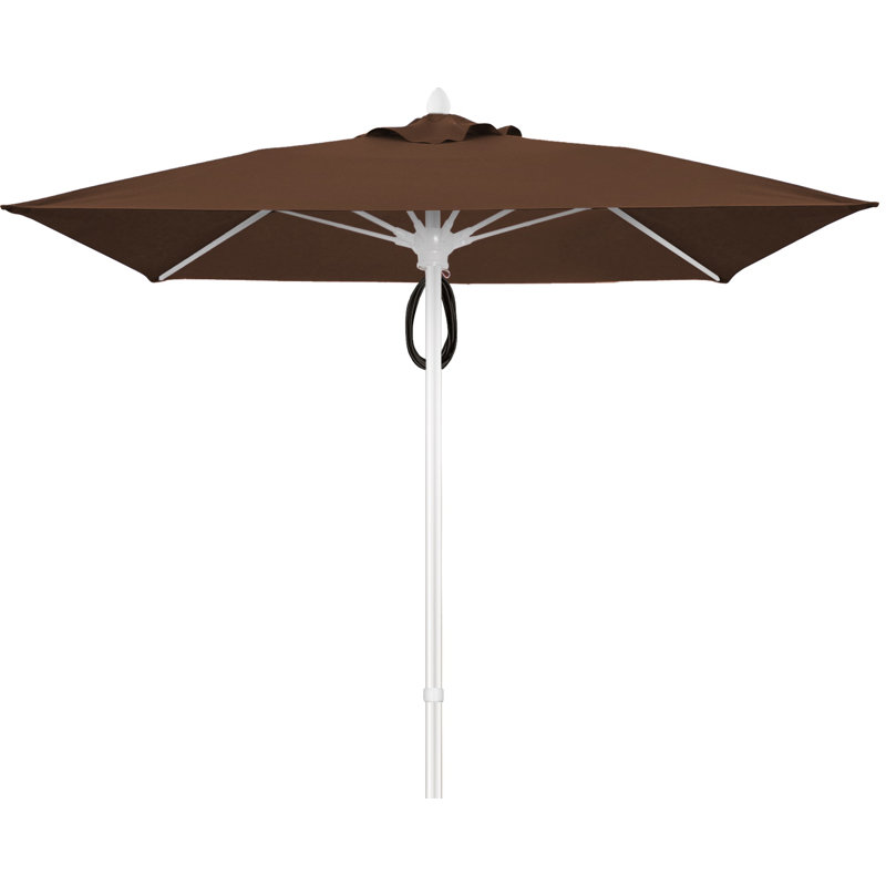 Parasol de marché carré 7,5 pi Prestige, Blanc, Brun véritable