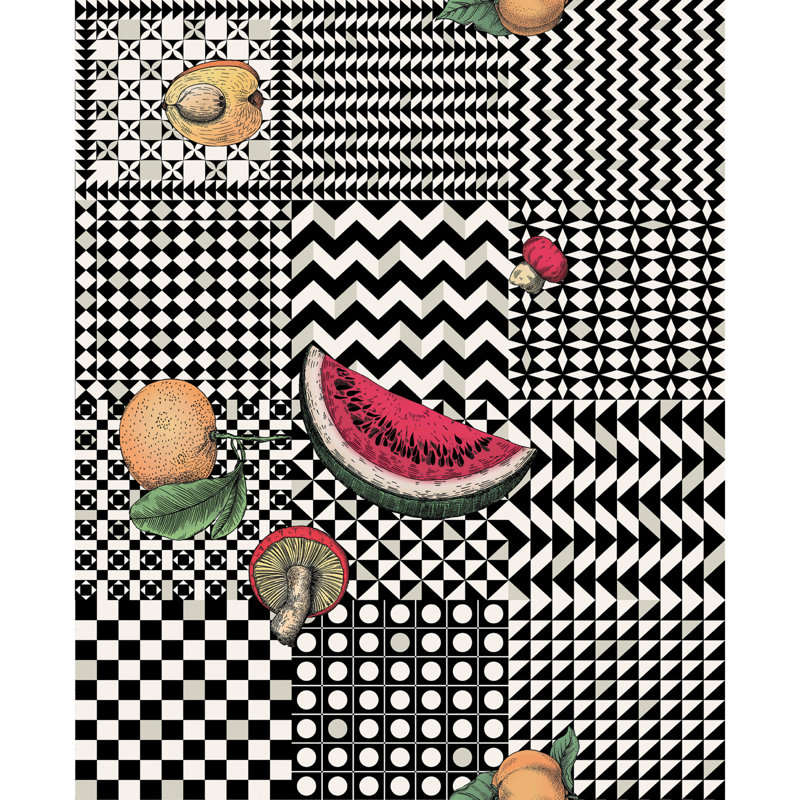 Fornasetti Senza Tempo II Wallpaper Roll, Black/Red