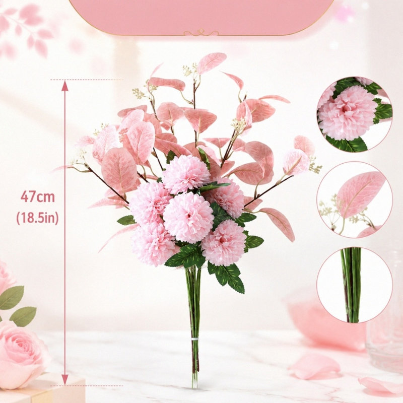 Silk Chrysanthemum Arrangement, Pink