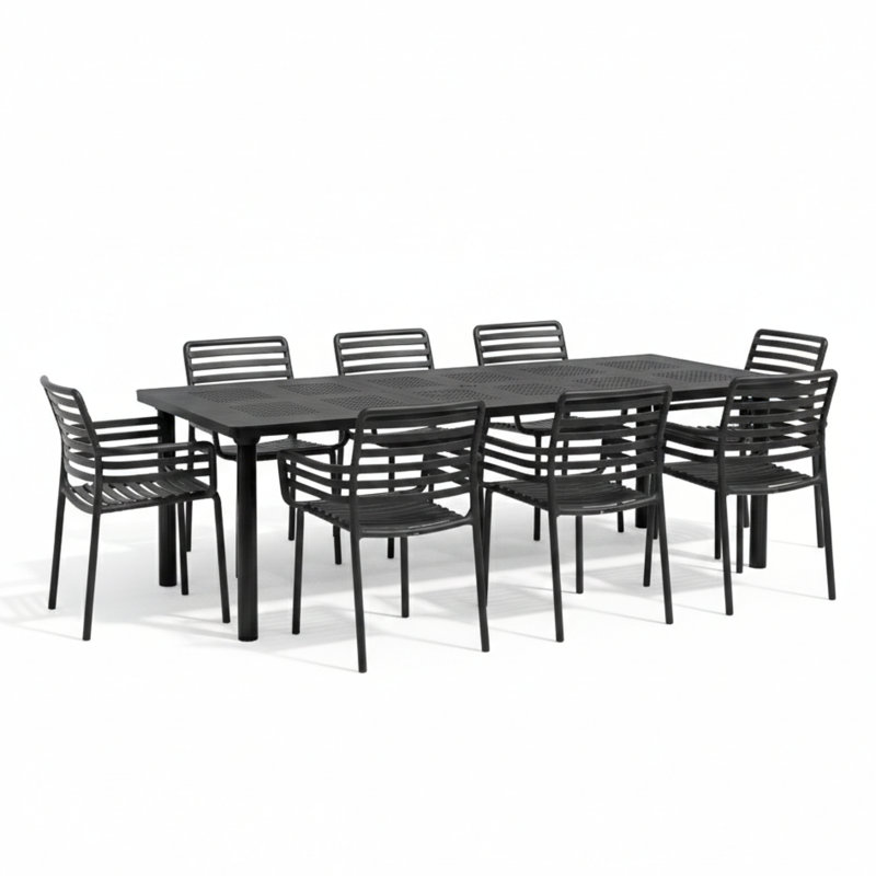 Mickus 8 - Person Patio Dining Set with Extendable Rectangular Table