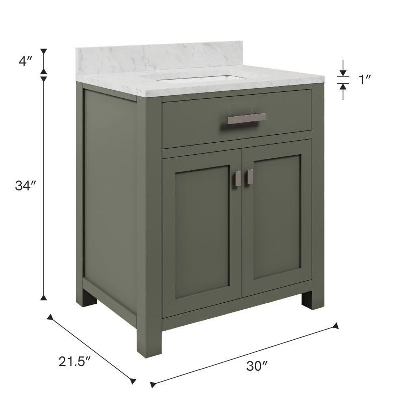 Ensemble de meuble-lavabo simple 30 po Minnetrista, Vert glacial