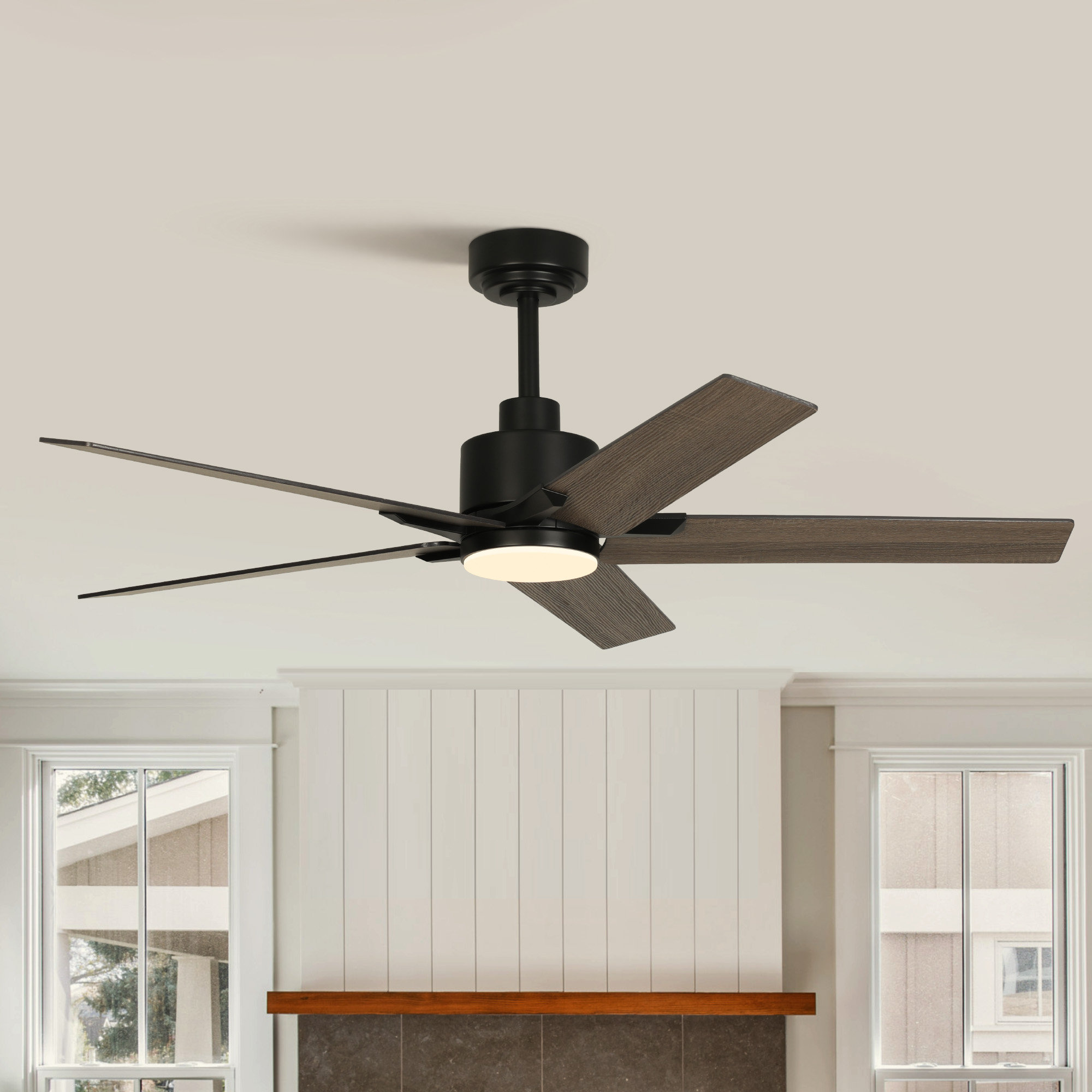 Wrought Studio Karlena 52'' 5 - Blade Large Modern Ceiling Fan With ...