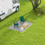Tapis d'extérieur pour véhicule récréatif, tapis de patio 6 pi x 9 pi, gris et crème