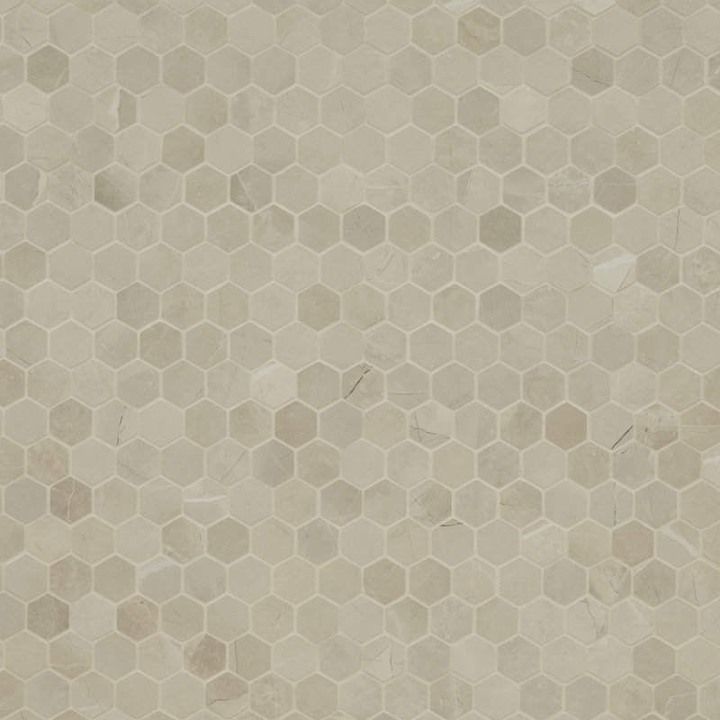 Carreau de mosaïque de plancher et de mur en porcelaine mate hexagonale 12 po x 12 po Sande, Sable