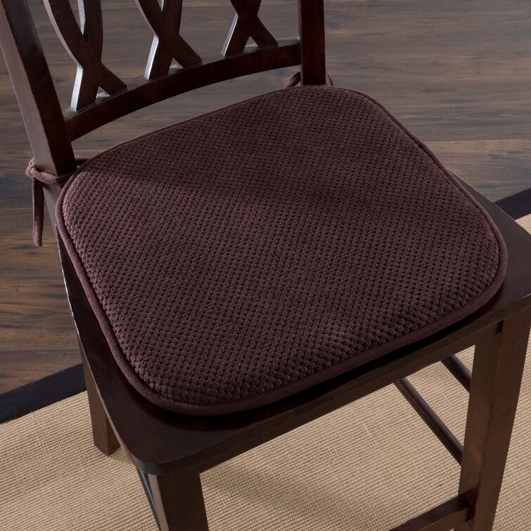 Memory Foam Dining Chair Cushion Winston Porter Fabric: Chocolate