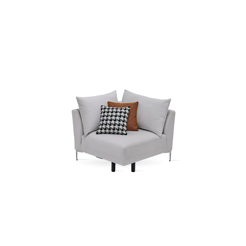 Lorriane 37.79" Wide Modular Sofa Component, White 100% Polyester