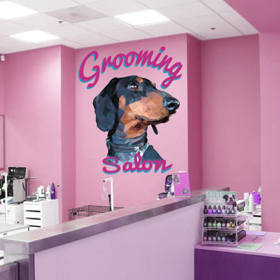 Adhésif décoratif polygonale chien teckel