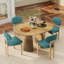 Ensemble de table de salle à manger ovale extensible, table de salle à manger en panneau de fibres à densité moyenne ronde à ovale de 39,37 po à 70,87 po, mobilier de salle à manger de luxe moderne et peu encombrant-129434334-129434340