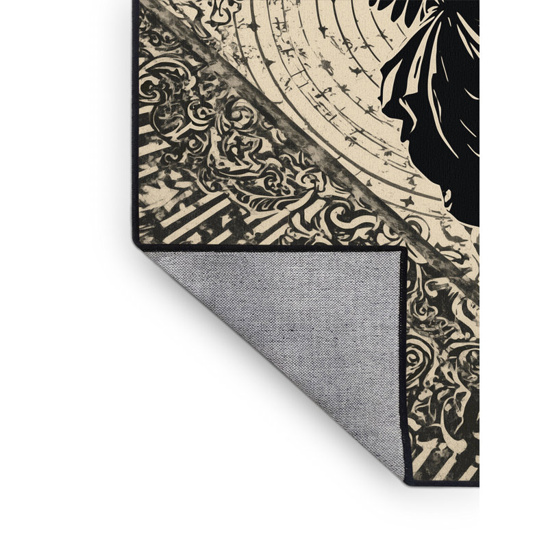 Tapis beige ornemental lavable à la machine Bartow, 5 x 7