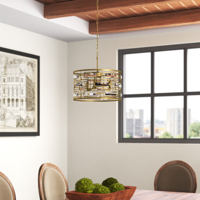 Sybil 3 - Light Dimmable Drum Chandelier